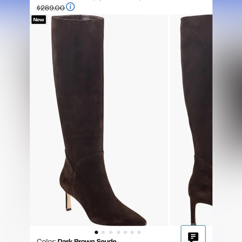 Marc Fisher Dark Brown Suede Over-the-Knee Pointed Toe Boots